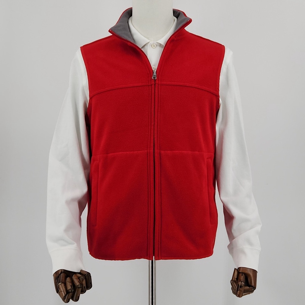 Brooks Brothers Bundle Of 1 Sweater Vest Men’s Red And 1 White L/S Polo Preppy